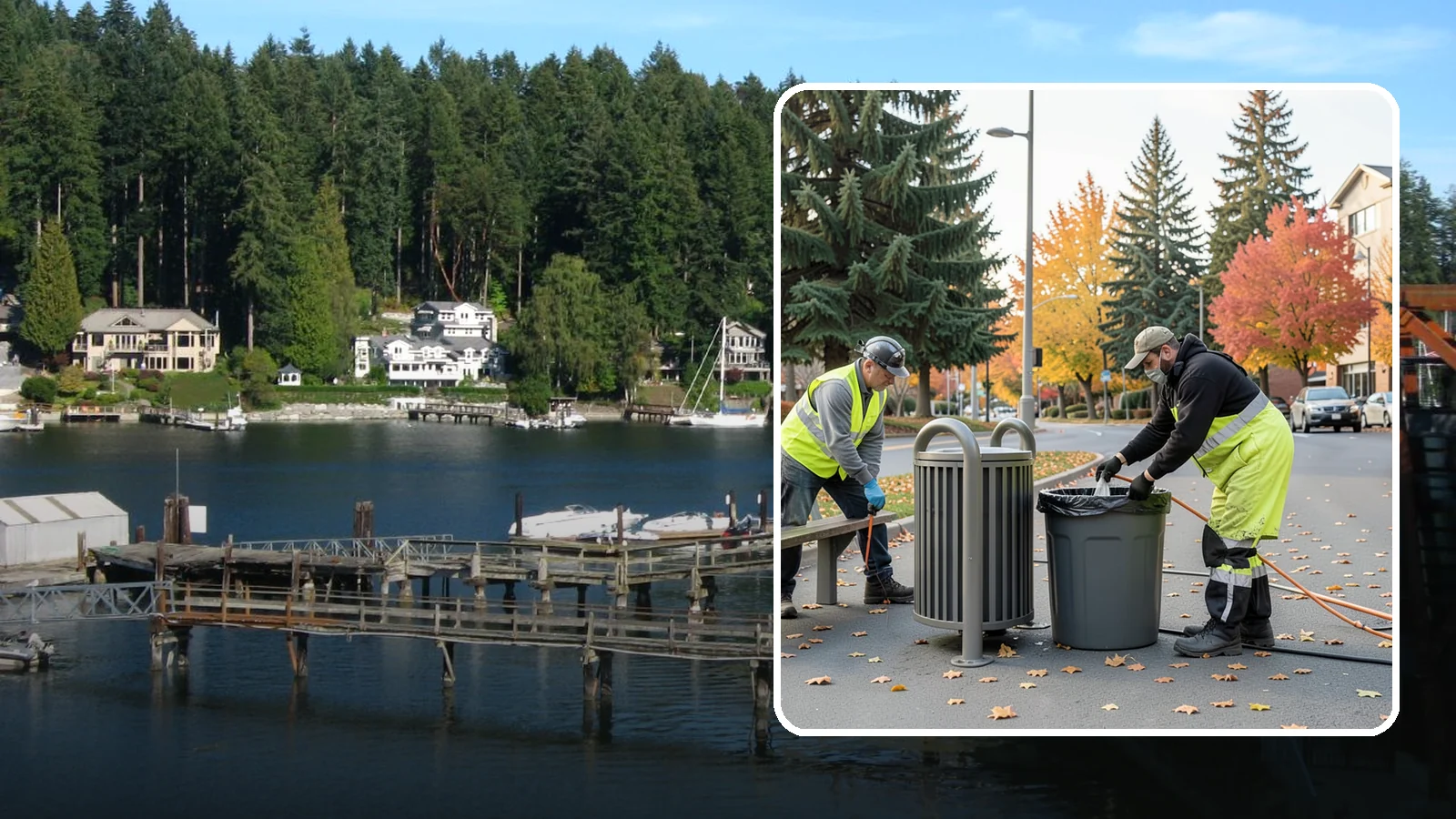 Waste Receptacle Servicing in Gig Harbor, Pierce County, WA - Scheduled emptying, cleaning, and upkeep of public trash and recycling receptacles.