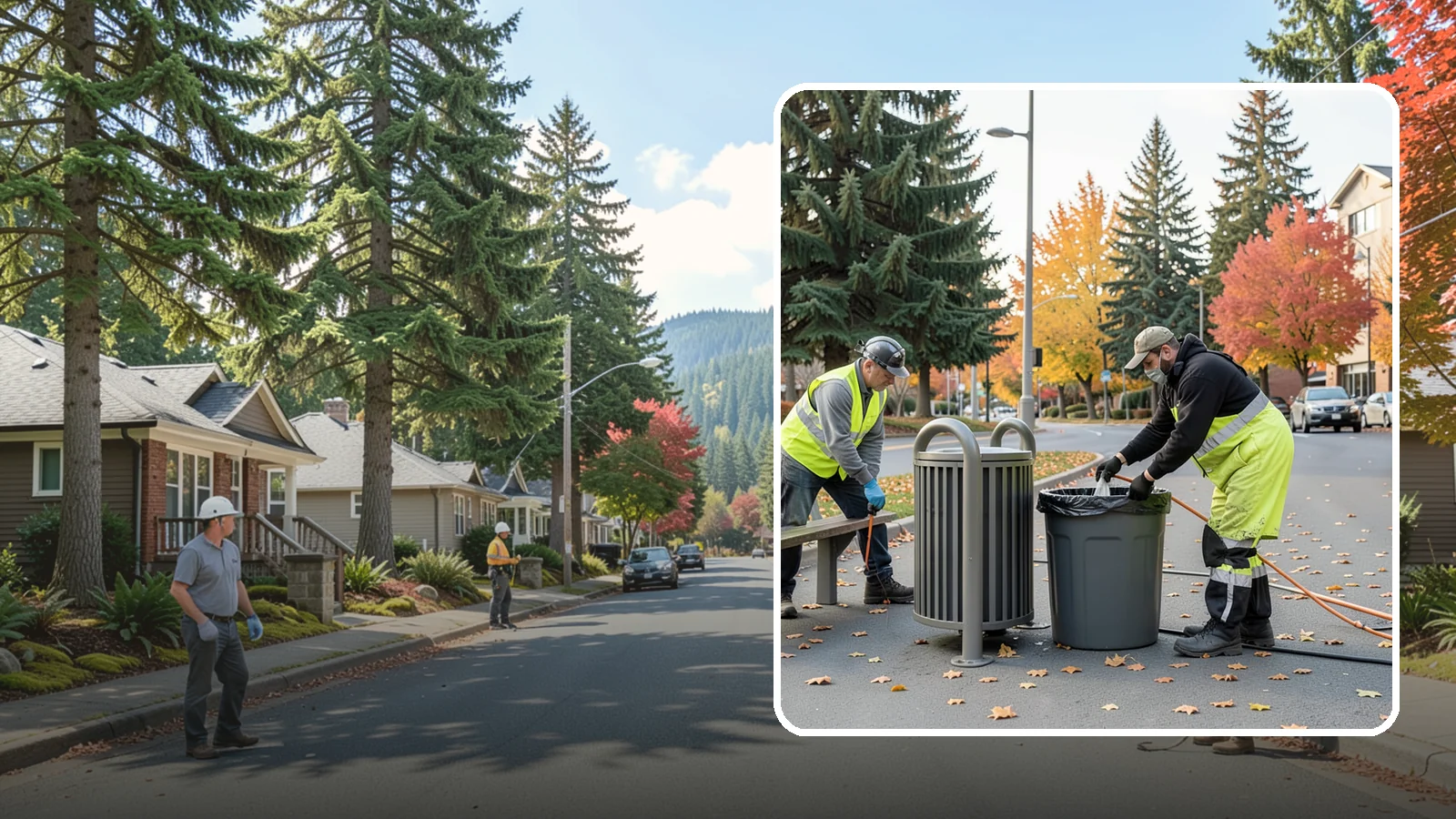 Waste Receptacle Servicing in Hunts Point, King County, WA - Scheduled emptying, cleaning, and upkeep of public trash and recycling receptacles.