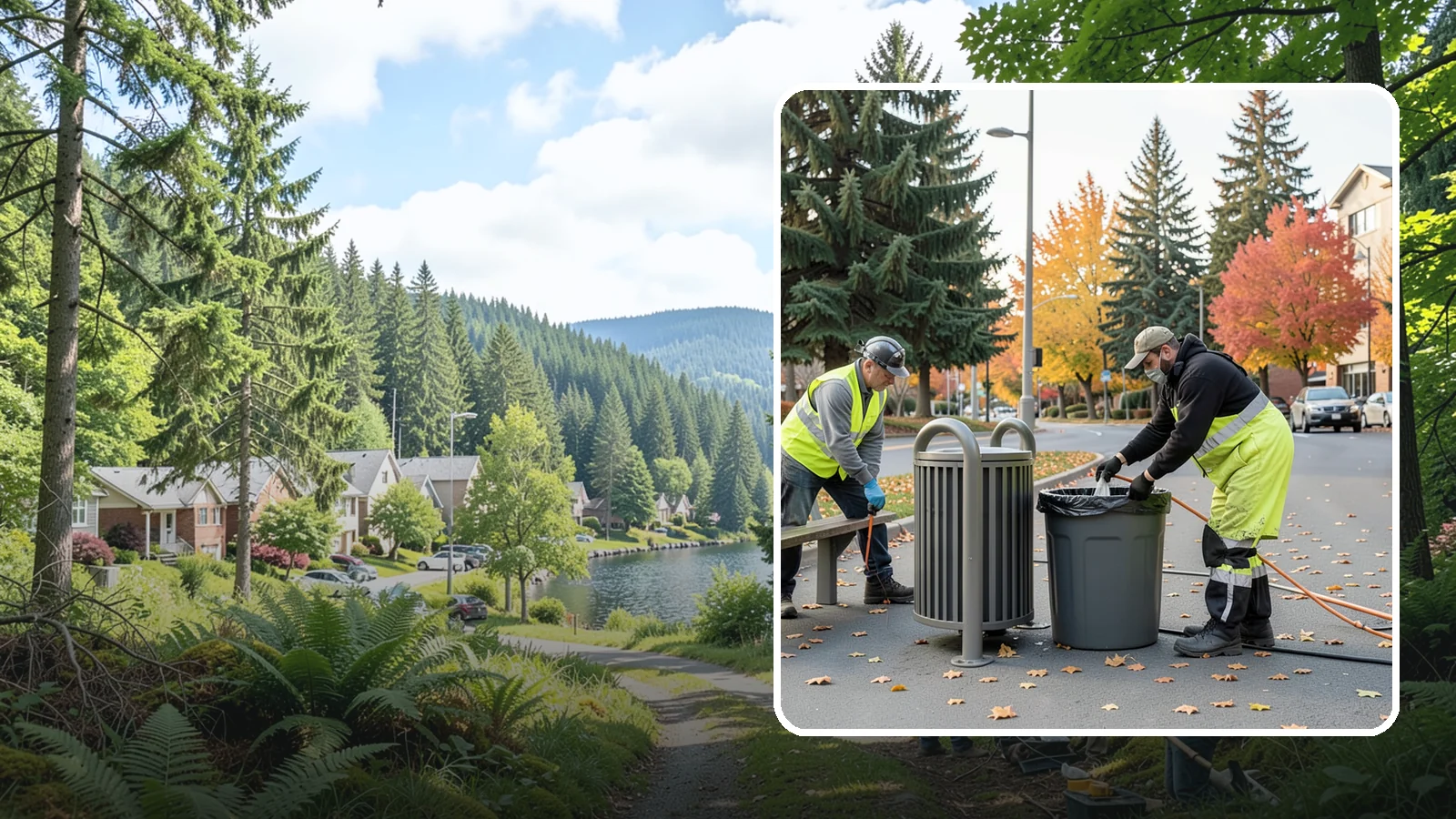 Waste Receptacle Servicing in Lake Forest Park, King County, WA - Scheduled emptying, cleaning, and upkeep of public trash and recycling receptacles.