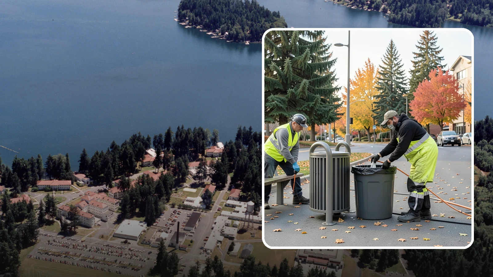 Waste Receptacle Servicing in Lakewood, Pierce County, WA - Scheduled emptying, cleaning, and upkeep of public trash and recycling receptacles.