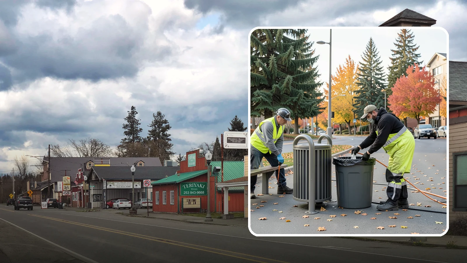 Waste Receptacle Servicing in Roy, Pierce County, WA - Scheduled emptying, cleaning, and upkeep of public trash and recycling receptacles.