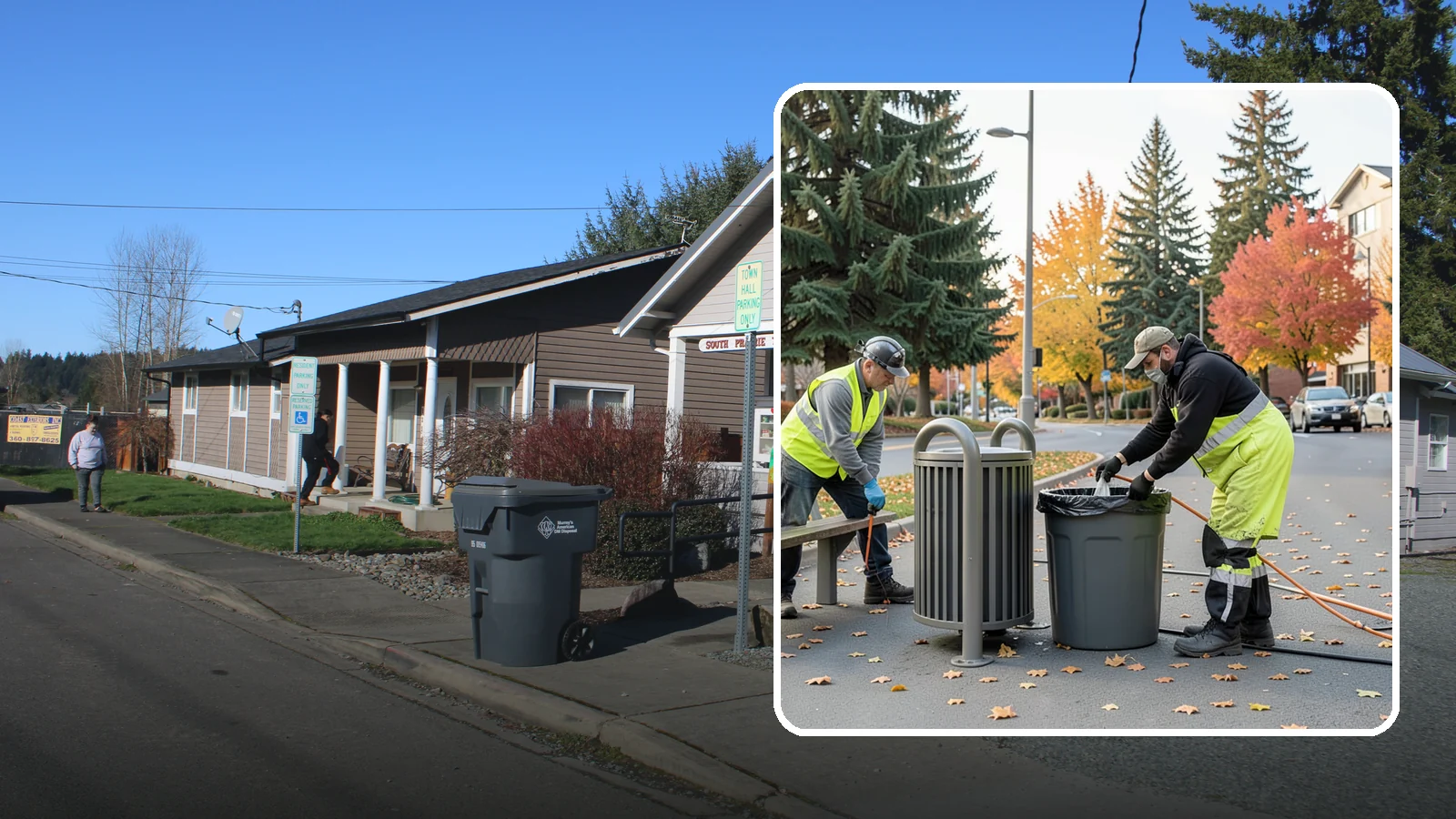Waste Receptacle Servicing in South Prairie, Pierce County, WA - Scheduled emptying, cleaning, and upkeep of public trash and recycling receptacles.
