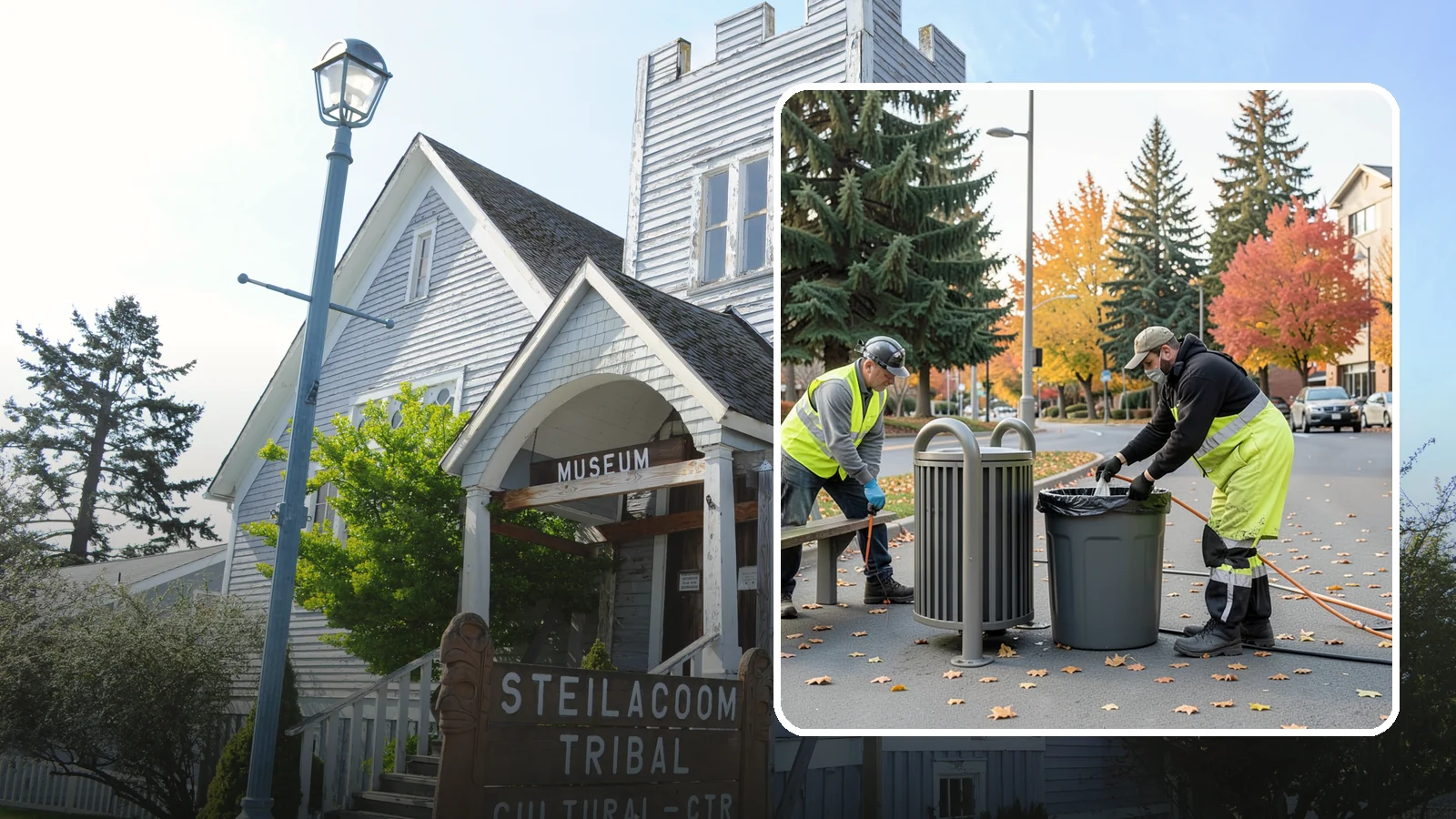 Waste Receptacle Servicing in Steilacoom, Pierce County, WA - Scheduled emptying, cleaning, and upkeep of public trash and recycling receptacles.