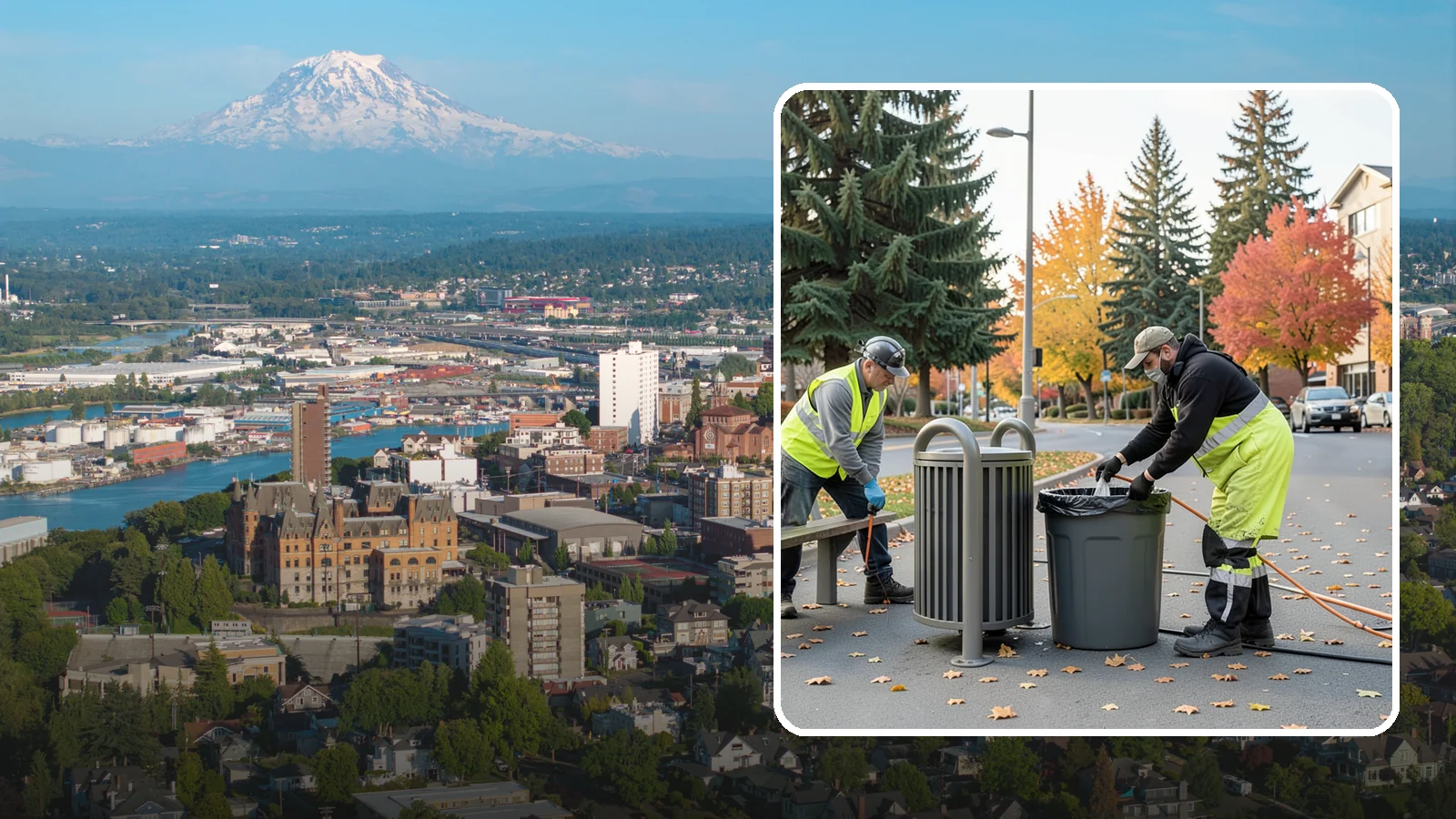 Waste Receptacle Servicing in Tacoma, Pierce County, WA - Scheduled emptying, cleaning, and upkeep of public trash and recycling receptacles.