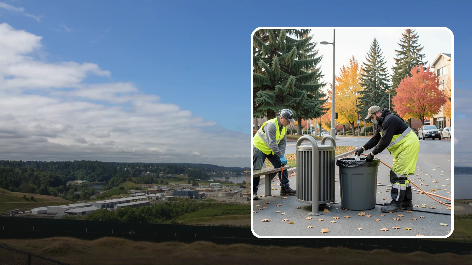 Waste Receptacle Servicing in University Place, Pierce County, WA - Scheduled emptying, cleaning, and upkeep of public trash and recycling receptacles.