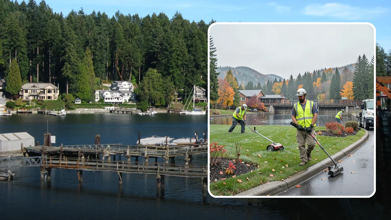 Water District Grounds Maintenance in Gig Harbor, Pierce County, WA - Grounds and site maintenance for water district reservoirs, well sites, and treatment facilities in Western Washington.
