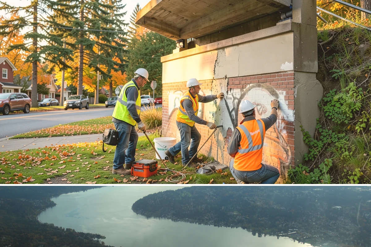 Water District Grounds Maintenance in Sammamish, King County, WA - Brush and access-road clearing concentrate in late spring and summer before growth obstructs equipment and inspections.