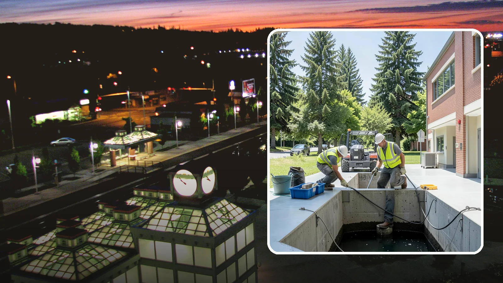 Water Quality Vault Cleaning in Auburn, King County, WA - Confined-space cleaning of underground stormwater treatment vaults and their filter media.