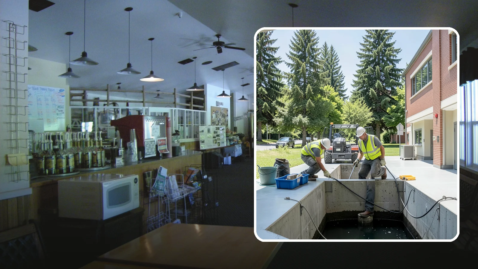 Water Quality Vault Cleaning in Black Diamond, King County, WA - Confined-space cleaning of underground stormwater treatment vaults and their filter media.
