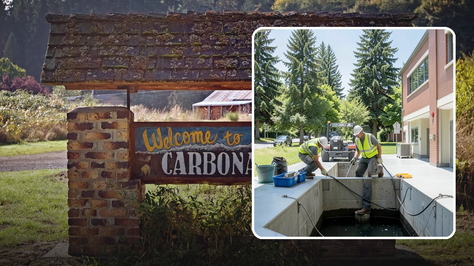 Water Quality Vault Cleaning in Carbonado, Pierce County, WA - Confined-space cleaning of underground stormwater treatment vaults and their filter media.