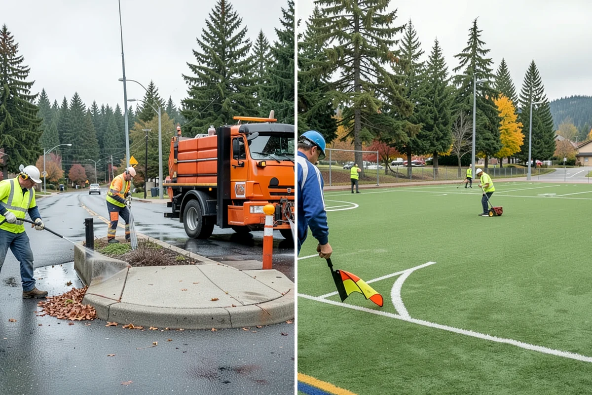 Water Quality Vault Cleaning in Concrete, Skagit County, WA - Set confined-space entry controls and safety monitoring
