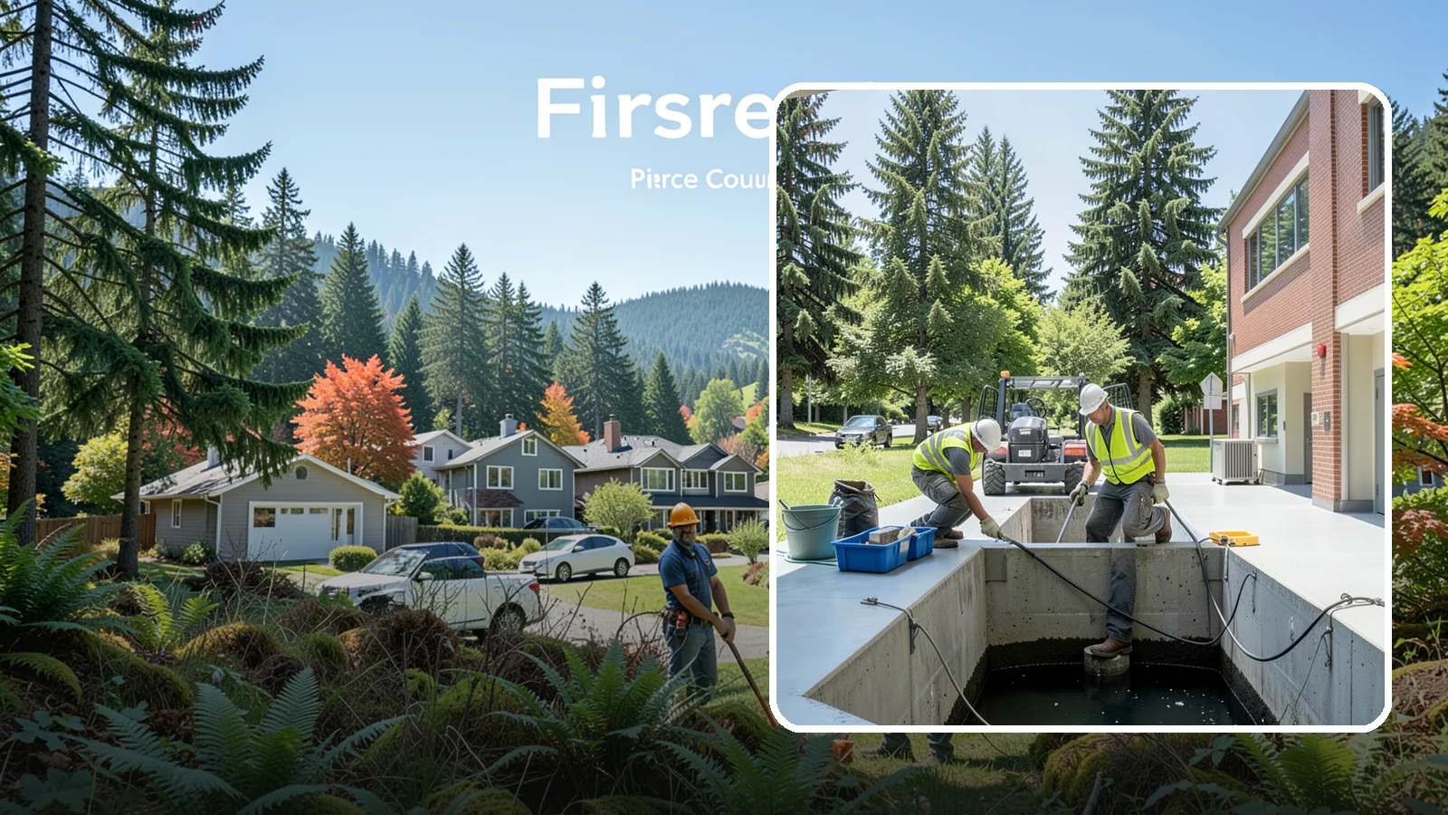 Water Quality Vault Cleaning in Fircrest, Pierce County, WA - Confined-space cleaning of underground stormwater treatment vaults and their filter media.