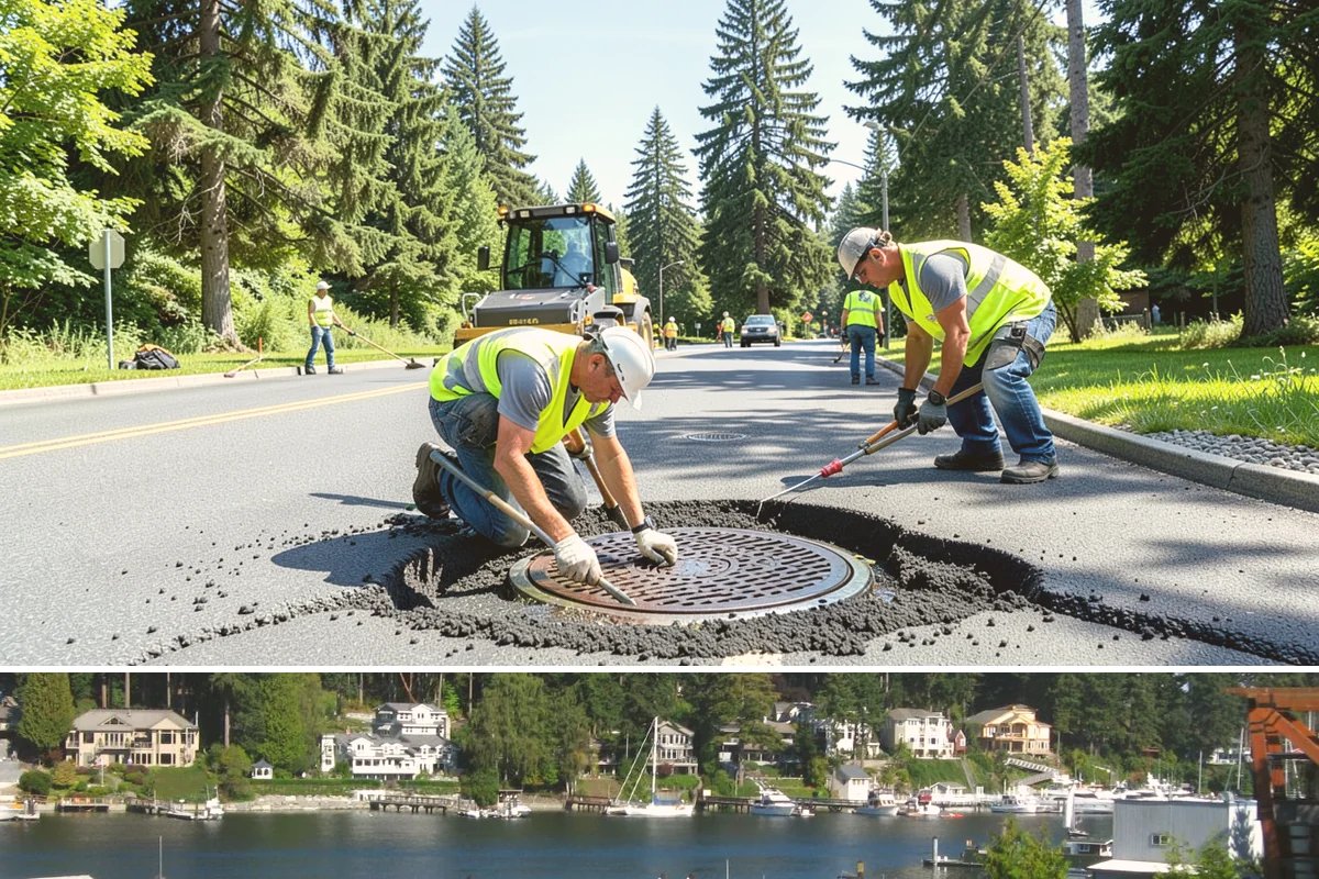 Water Quality Vault Cleaning in Gig Harbor, Pierce County, WA - Vault servicing is scheduled before the wet season and again mid-winter for high-load sites that fill quickly during sustained...