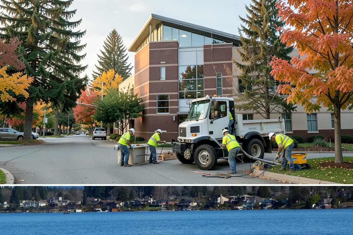Water Quality Vault Cleaning in Lake Stevens, Snohomish County, WA - Vault servicing is scheduled before the wet season and again mid-winter for high-load sites that fill quickly during sustained...