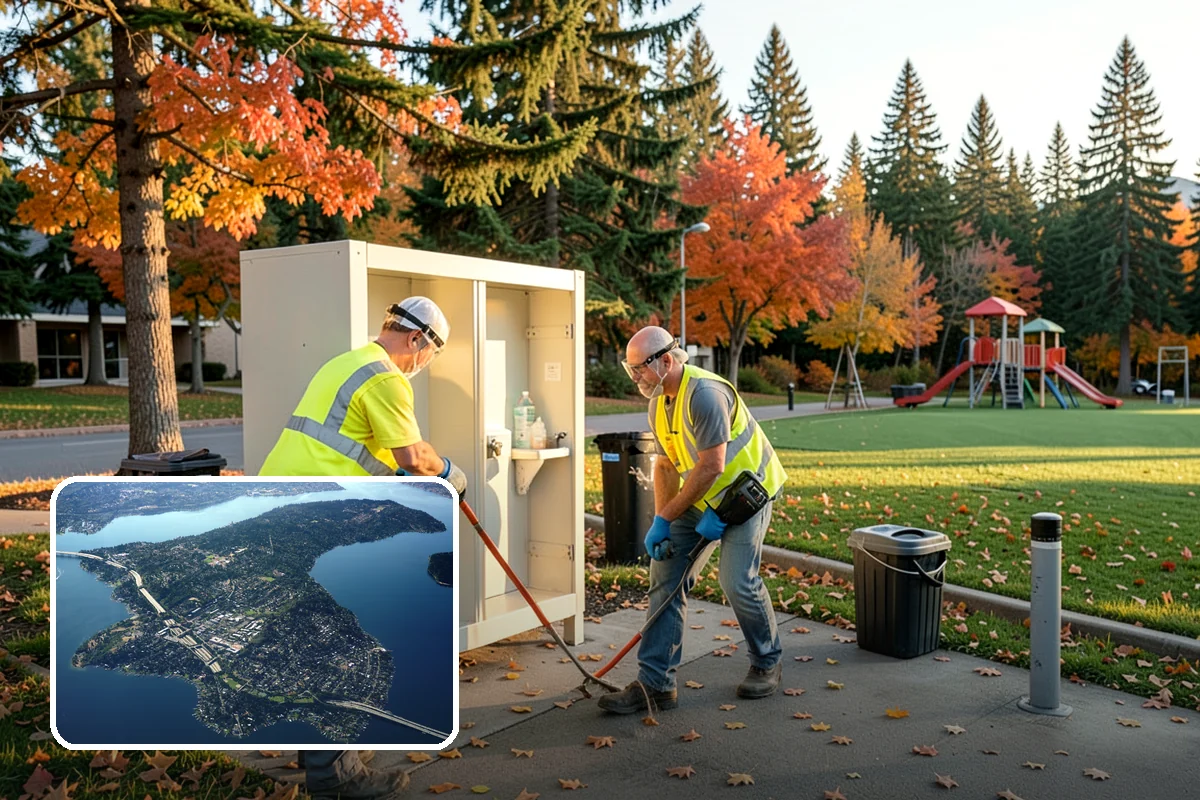 Water Quality Vault Cleaning in Mercer Island, King County, WA - Confined-space work performed under OSHA-compliant protocols