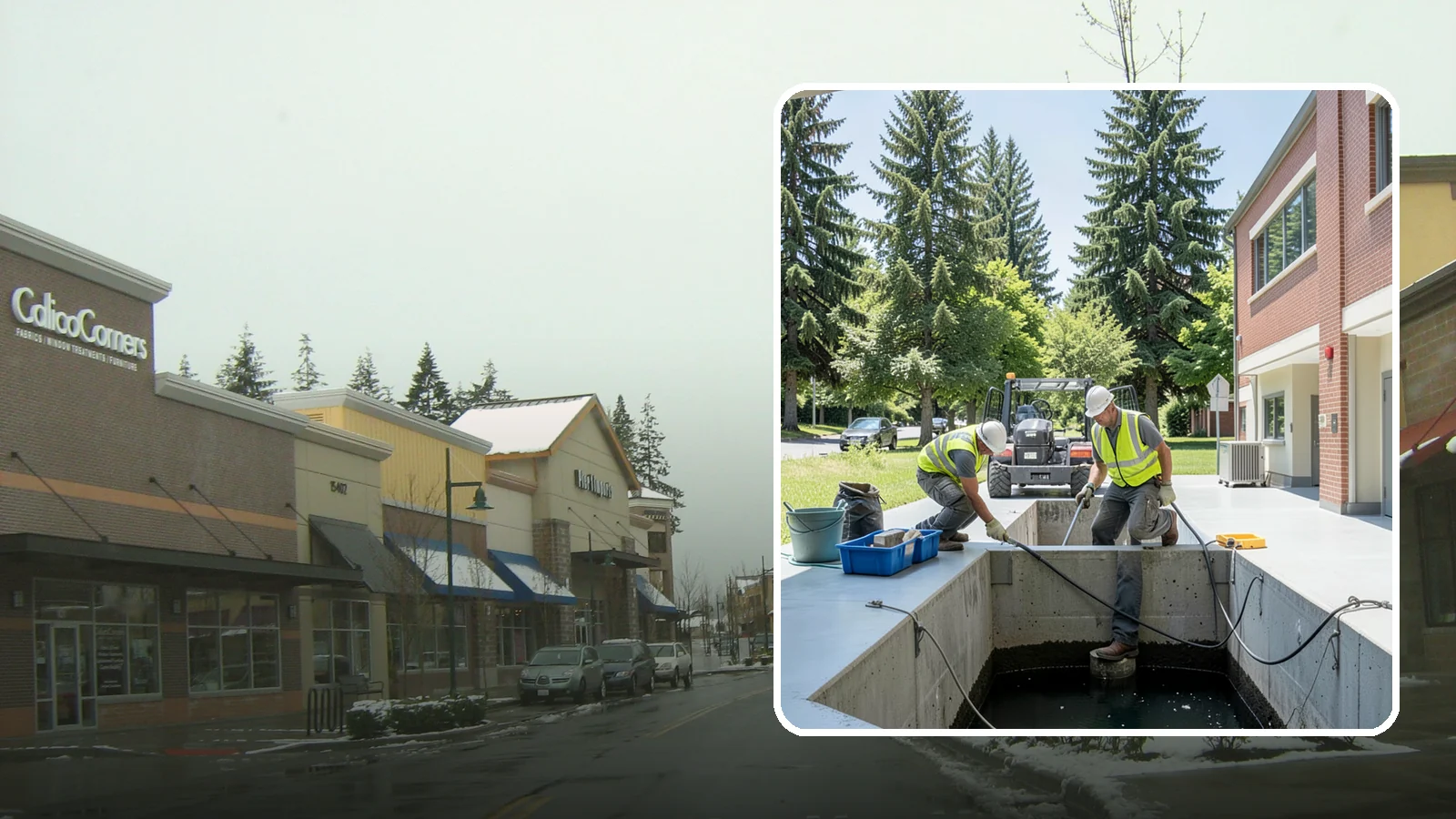 Water Quality Vault Cleaning in Mill Creek, Snohomish County, WA - Confined-space cleaning of underground stormwater treatment vaults and their filter media.