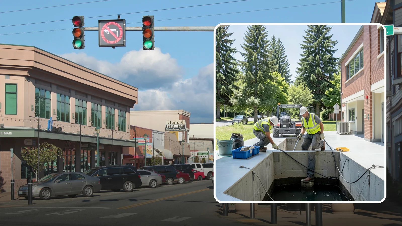 Water Quality Vault Cleaning in Monroe, Snohomish County, WA - Confined-space cleaning of underground stormwater treatment vaults and their filter media.