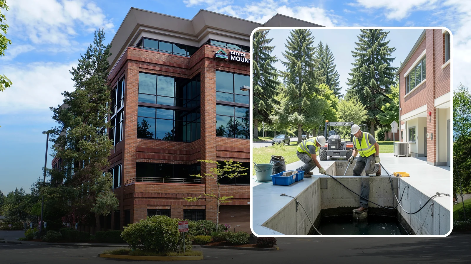 Water Quality Vault Cleaning in Mountlake Terrace, Snohomish County, WA - Confined-space cleaning of underground stormwater treatment vaults and their filter media.