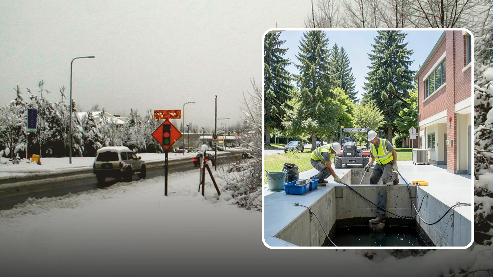 Water Quality Vault Cleaning in Newcastle, King County, WA - Confined-space cleaning of underground stormwater treatment vaults and their filter media.