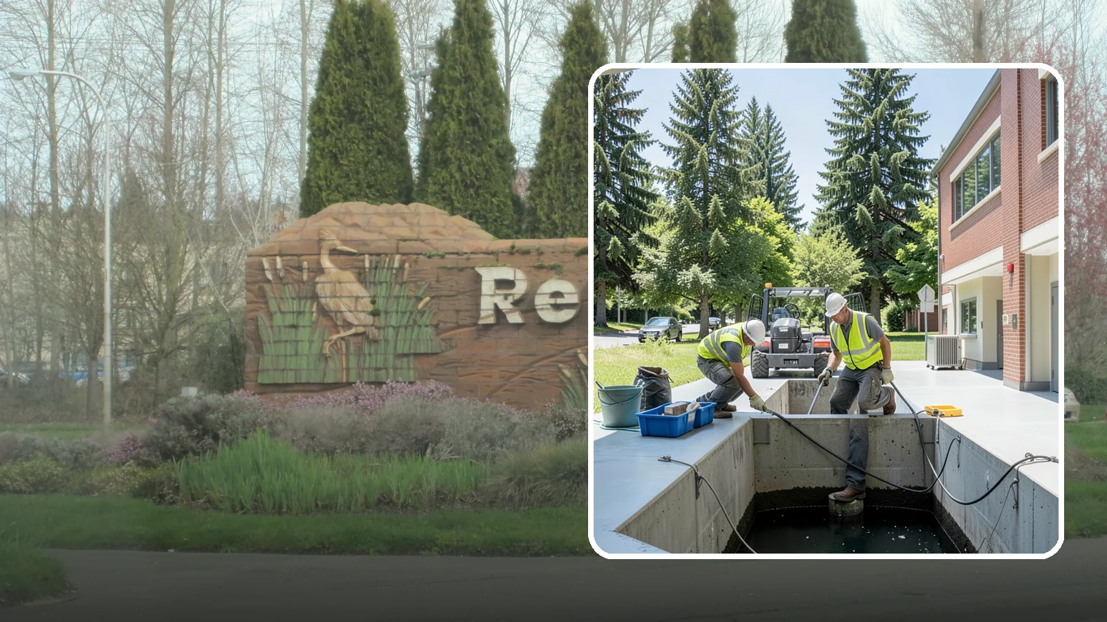 Water Quality Vault Cleaning in Renton, King County, WA - Confined-space cleaning of underground stormwater treatment vaults and their filter media.
