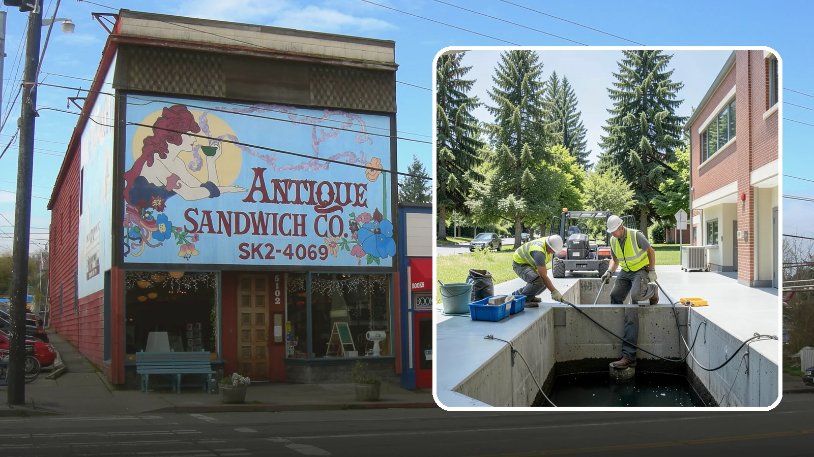 Water Quality Vault Cleaning in Ruston, Pierce County, WA - Confined-space cleaning of underground stormwater treatment vaults and their filter media.