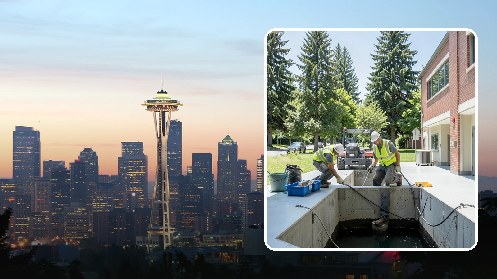 Water Quality Vault Cleaning in Seattle, King County, WA - Confined-space cleaning of underground stormwater treatment vaults and their filter media.