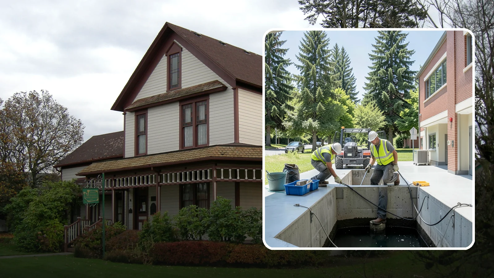 Water Quality Vault Cleaning in Sumner, Pierce County, WA - Confined-space cleaning of underground stormwater treatment vaults and their filter media.