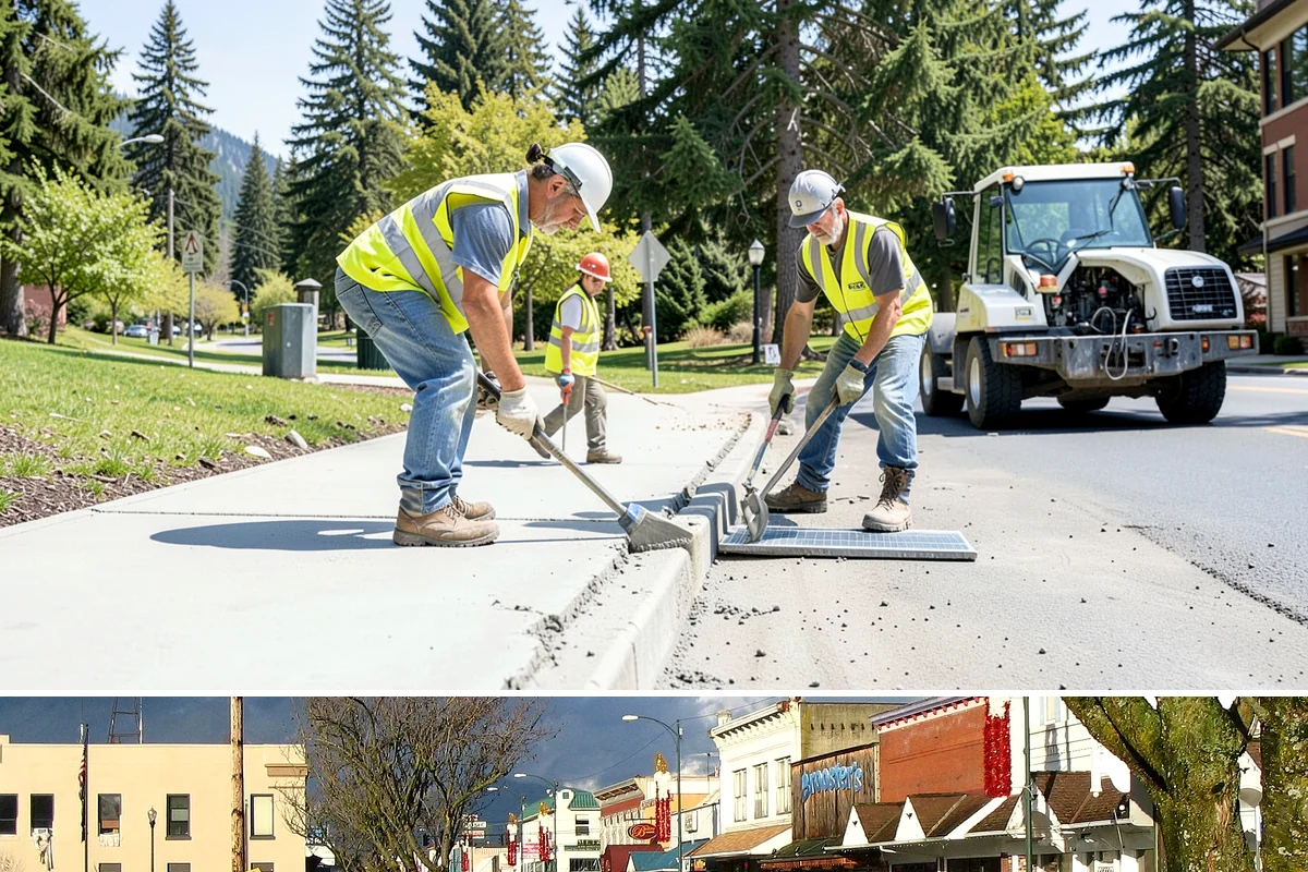 Wayfinding Signs in Arlington, Snohomish County, WA - Urban wayfinding installs run year-round, with downtown work often scheduled outside peak retail and event seasons to limit...