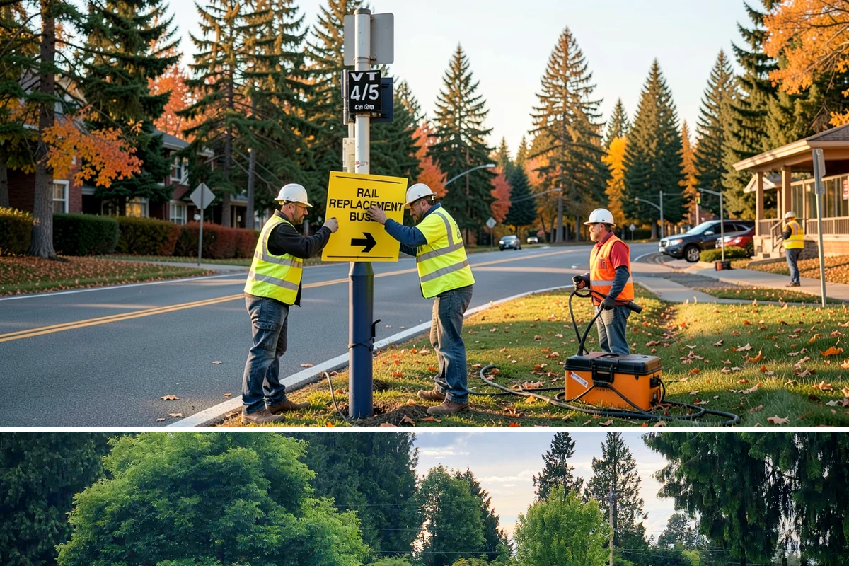 Wayfinding Signs in Bonney Lake, Pierce County, WA - Urban wayfinding installs run year-round, with downtown work often scheduled outside peak retail and event seasons to limit...