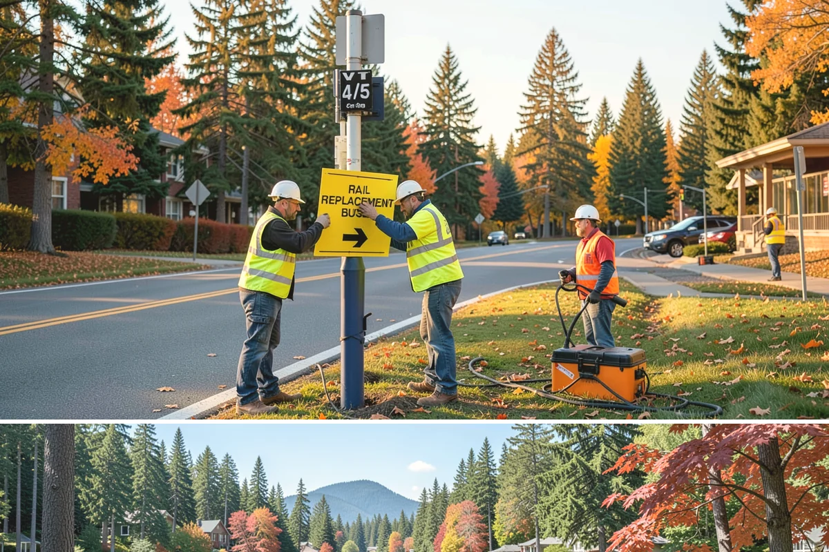 Wayfinding Signs in Covington, King County, WA - Urban wayfinding installs run year-round, with downtown work often scheduled outside peak retail and event seasons to limit...