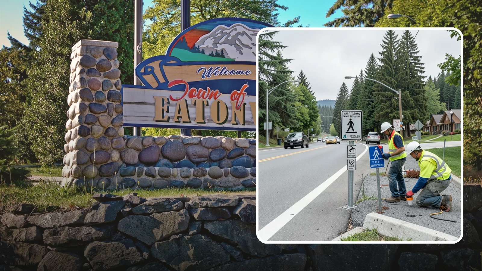 Wayfinding Signs in Eatonville, Pierce County, WA - We install pedestrian and vehicular wayfinding signage that guides visitors to civic destinations and districts.