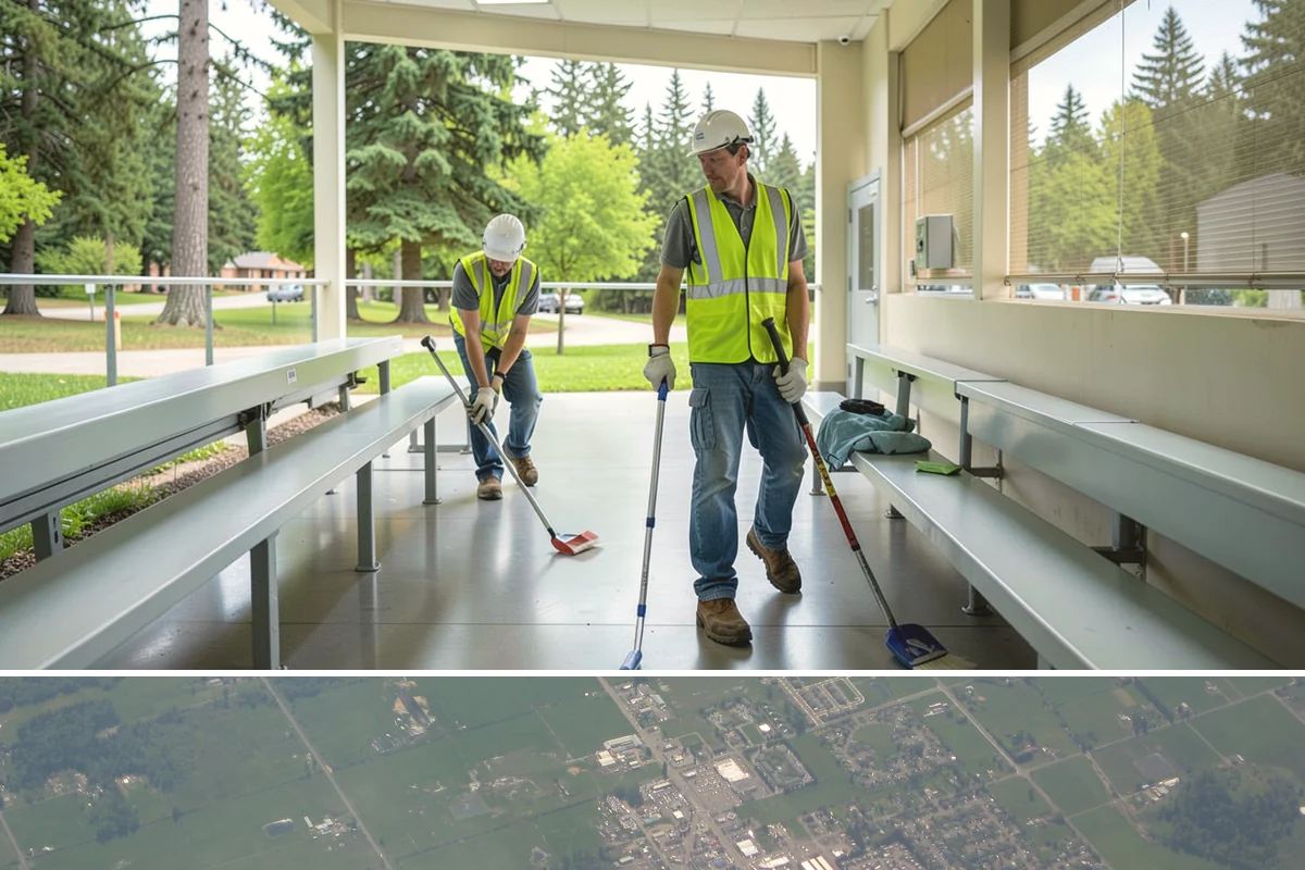 Wayfinding Signs in Enumclaw, King County, WA - Urban wayfinding installs run year-round, with downtown work often scheduled outside peak retail and event seasons to limit...