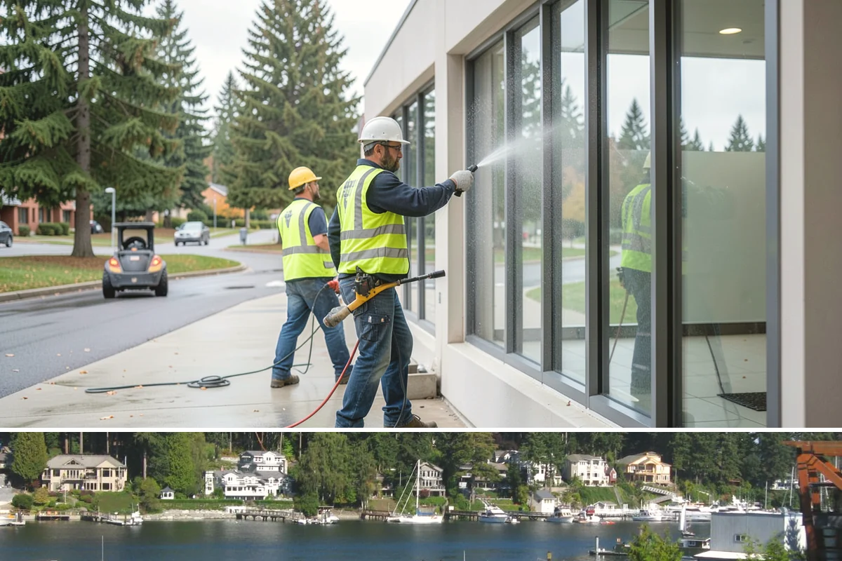 Wayfinding Signs in Gig Harbor, Pierce County, WA - Urban wayfinding installs run year-round, with downtown work often scheduled outside peak retail and event seasons to limit...