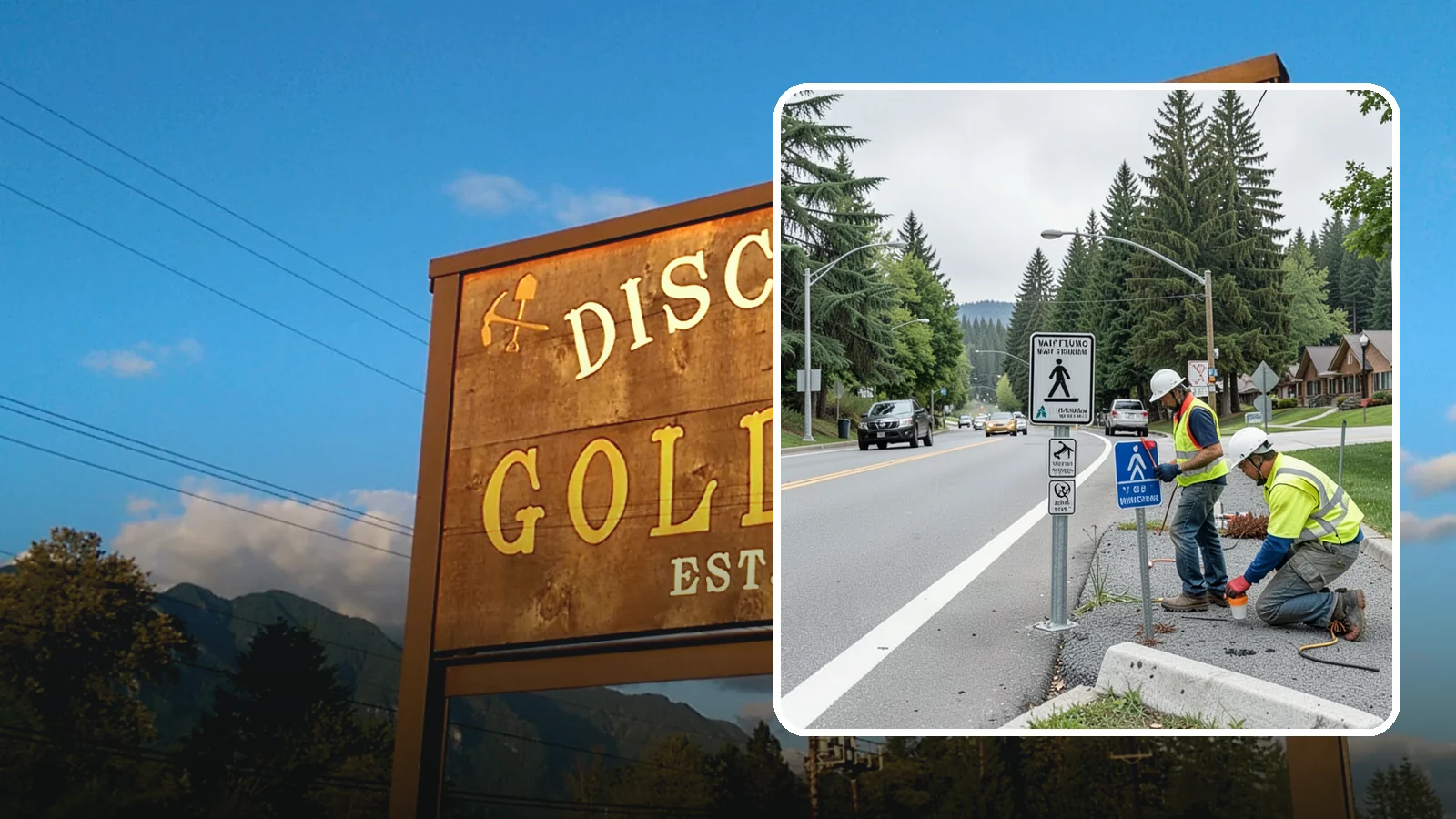 Wayfinding Signs in Gold Bar, Snohomish County, WA - We install pedestrian and vehicular wayfinding signage that guides visitors to civic destinations and districts.