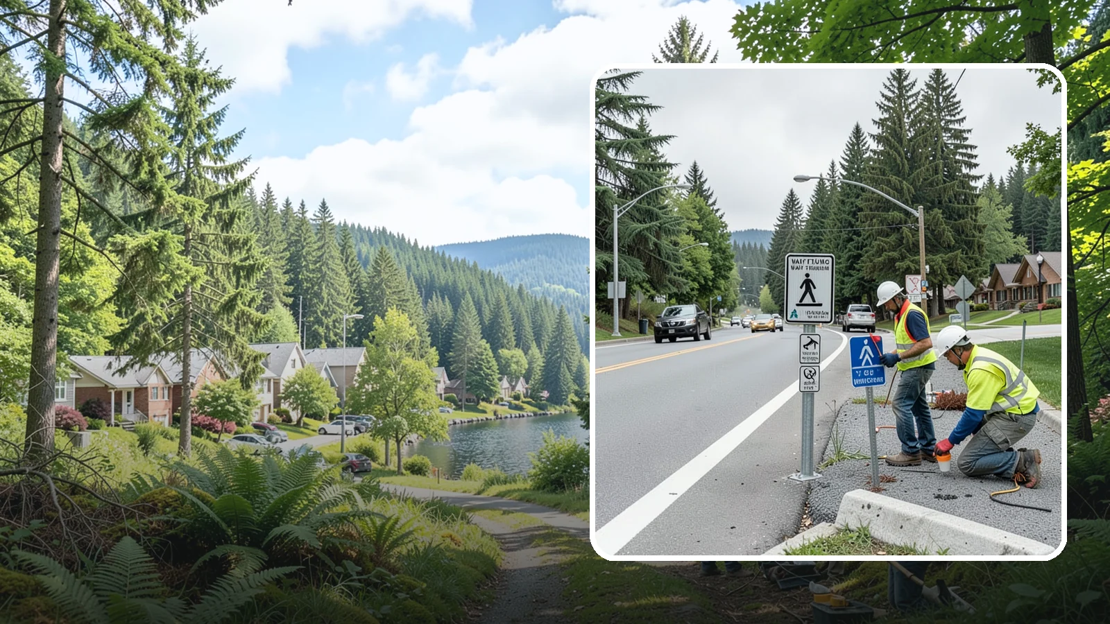Wayfinding Signs in Lake Forest Park, King County, WA - We install pedestrian and vehicular wayfinding signage that guides visitors to civic destinations and districts.