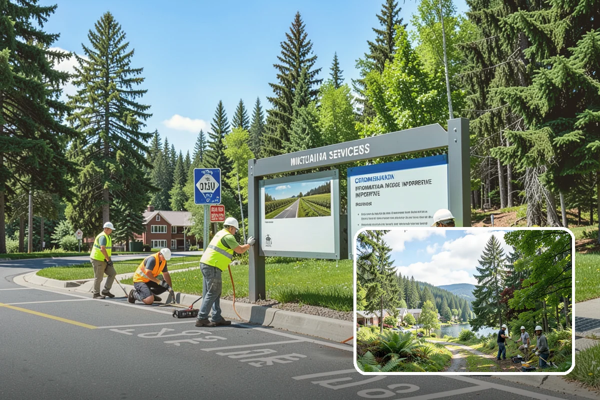Wayfinding Signs in Lake Forest Park, King County, WA - Improves visitor navigation to civic and commercial destinations
