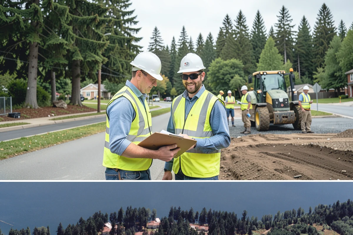 Wayfinding Signs in Lakewood, Pierce County, WA - Urban wayfinding installs run year-round, with downtown work often scheduled outside peak retail and event seasons to limit...