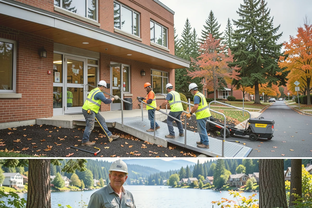 Wayfinding Signs in Milton, King County, WA - Urban wayfinding installs run year-round, with downtown work often scheduled outside peak retail and event seasons to limit...