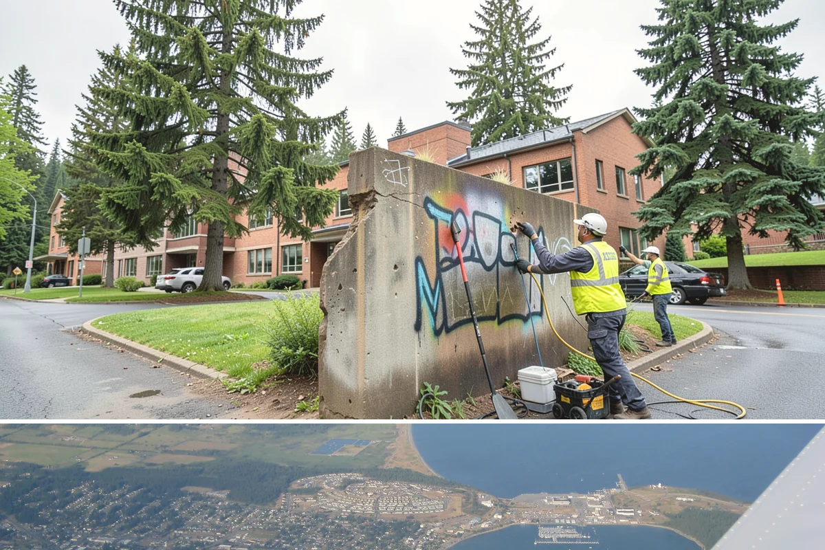 Wayfinding Signs in Oak Harbor, Island County, WA - Urban wayfinding installs run year-round, with downtown work often scheduled outside peak retail and event seasons to limit...