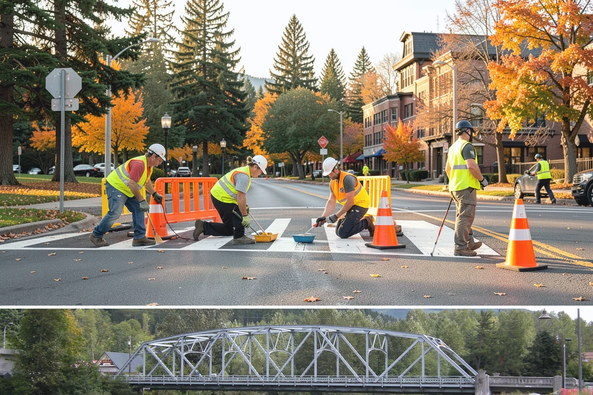 Wayfinding Signs in Skykomish, King County, WA - Urban wayfinding installs run year-round, with downtown work often scheduled outside peak retail and event seasons to limit...
