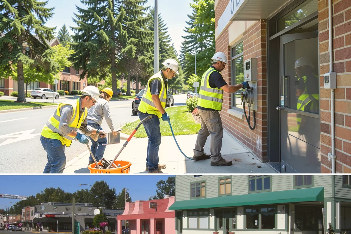 Wayfinding Signs in Snoqualmie, King County, WA - Urban wayfinding installs run year-round, with downtown work often scheduled outside peak retail and event seasons to limit...