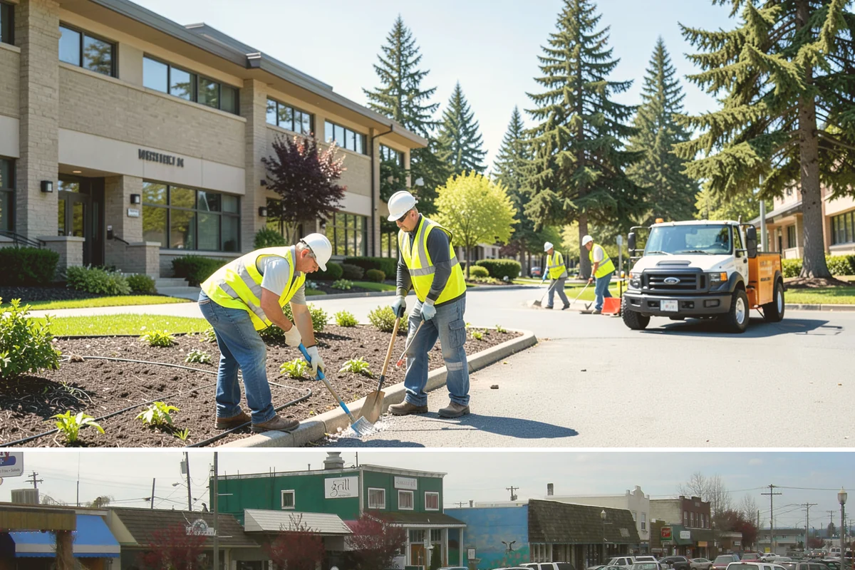 Wayfinding Signs in Stanwood, Snohomish County, WA - Urban wayfinding installs run year-round, with downtown work often scheduled outside peak retail and event seasons to limit...
