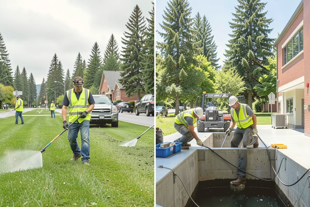 Wheel Stop Installation in Algona, King County, WA - Confirm the striping plan and stall layout