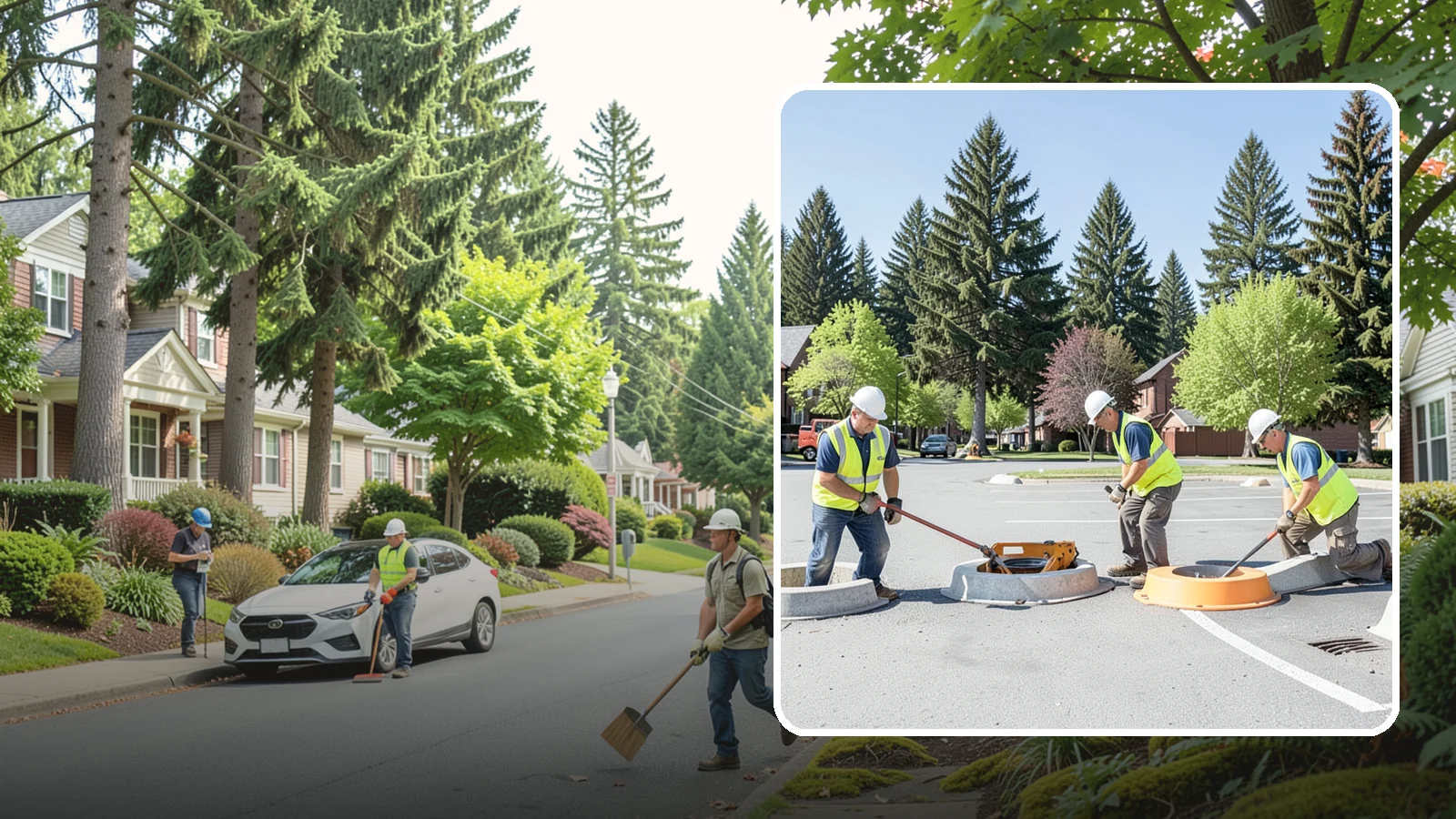 Wheel Stop Installation in Beaux Arts Village, King County, WA - Precast and cast-in-place wheel stops that define parking stalls and protect curbs, walls, and landscaping.