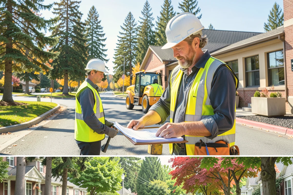 Wheel Stop Installation in Beaux Arts Village, King County, WA - Wheel stops install in nearly any weather and are commonly bundled with summer restriping and resurfacing work.
