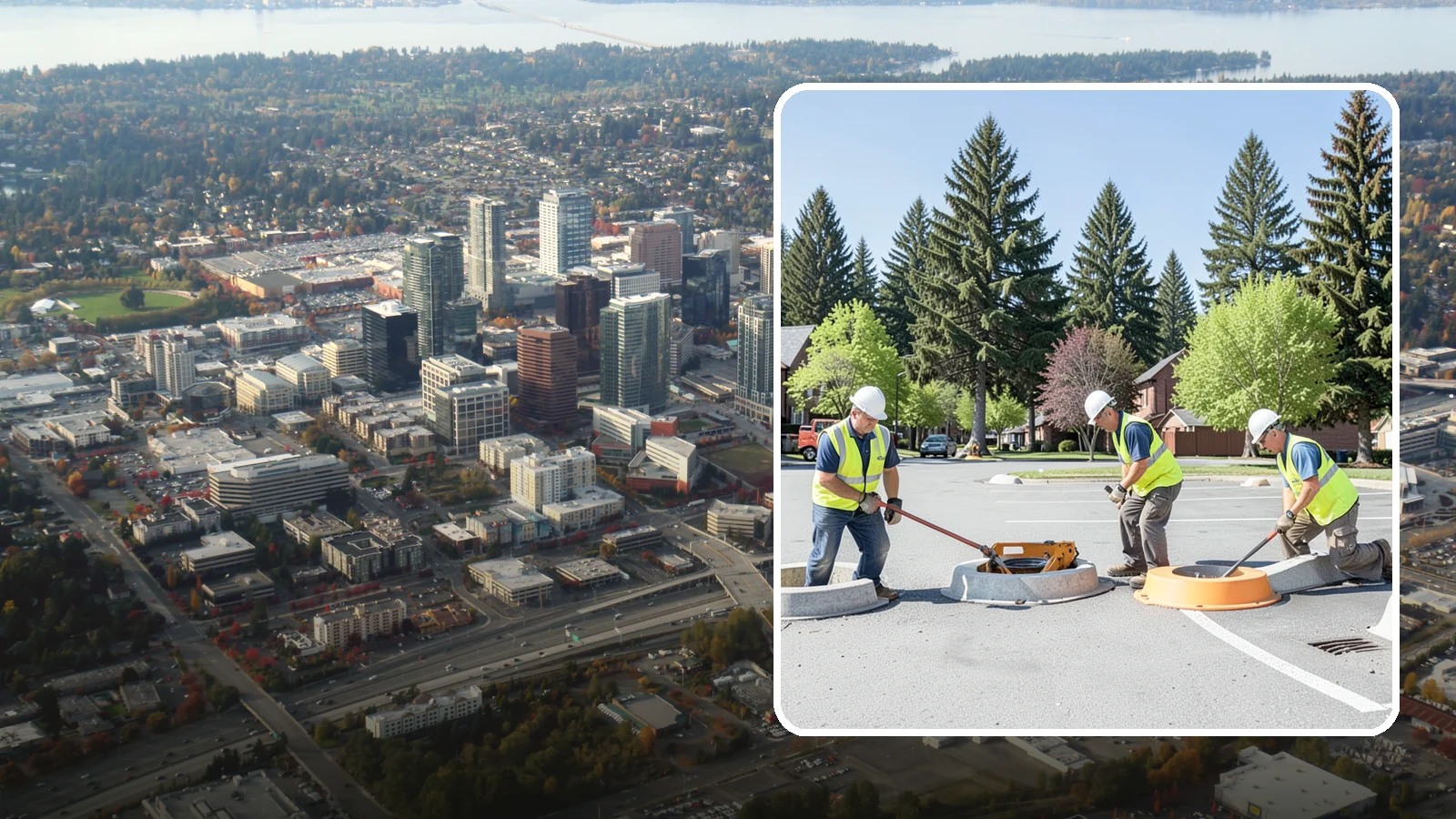 Wheel Stop Installation in Bellevue, King County, WA - Precast and cast-in-place wheel stops that define parking stalls and protect curbs, walls, and landscaping.