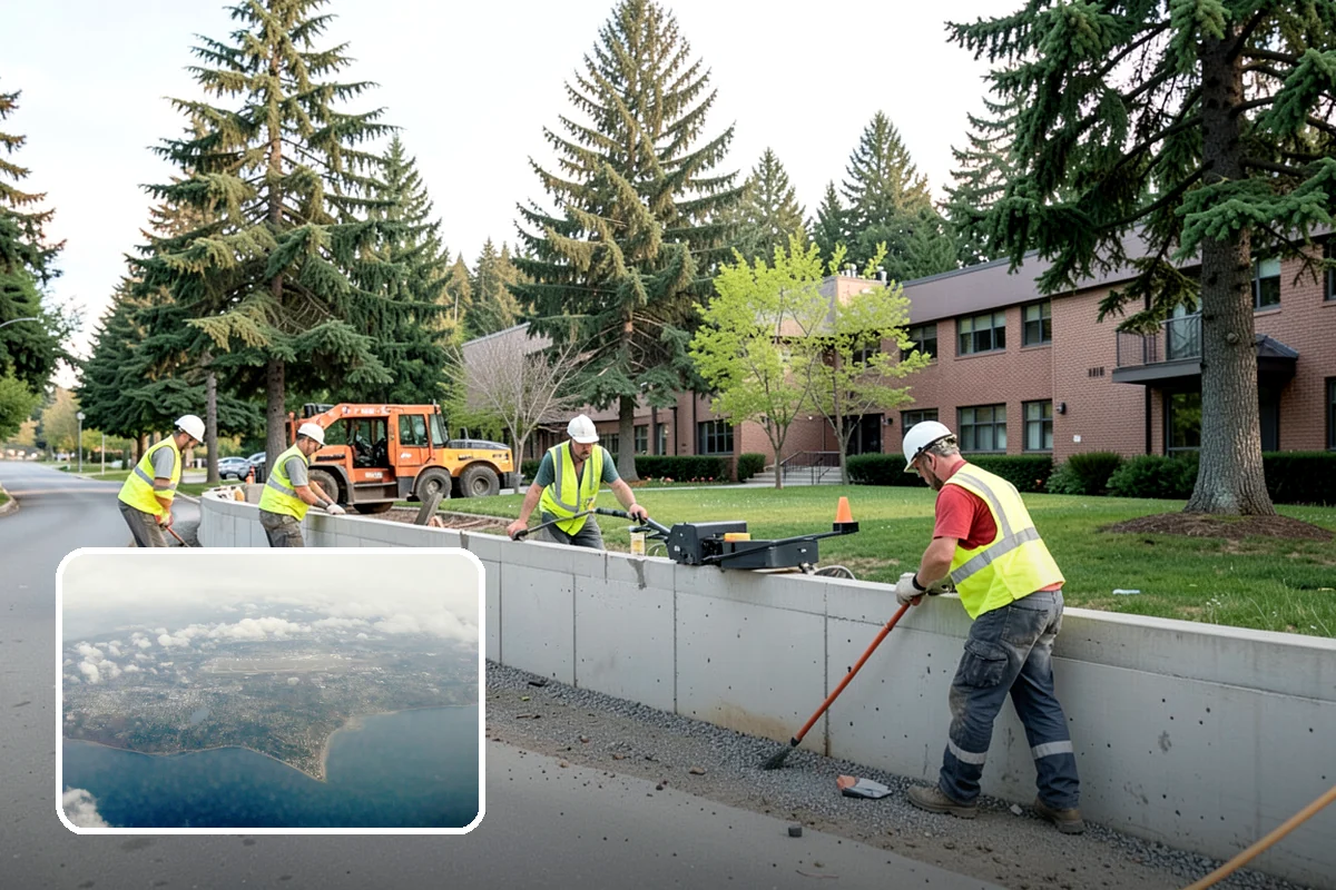 Wheel Stop Installation in Burien, King County, WA - Protects curbs, walls, and landscaping from vehicle overhang