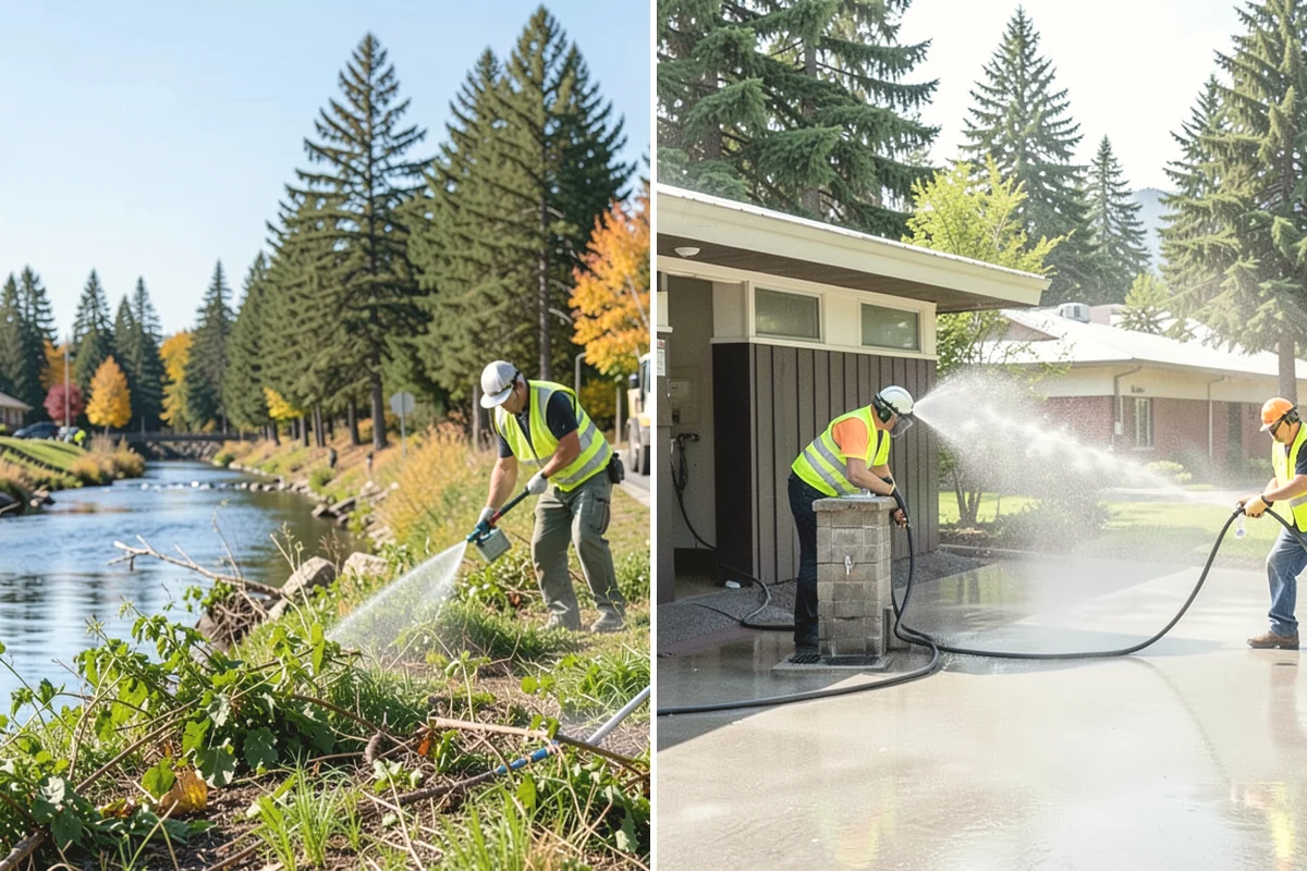 Wheel Stop Installation in Carbonado, Pierce County, WA - Confirm the striping plan and stall layout