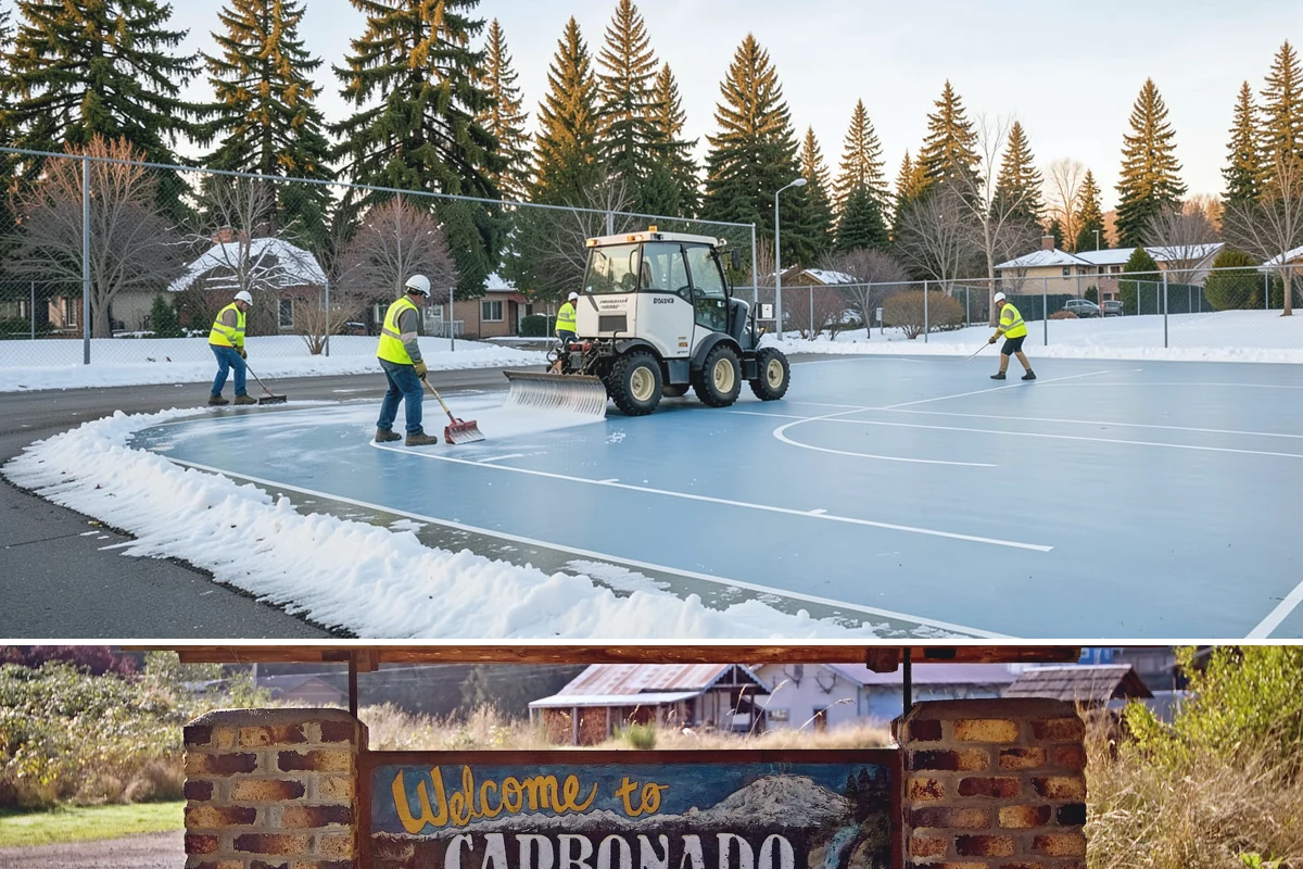Wheel Stop Installation in Carbonado, Pierce County, WA - Wheel stops install in nearly any weather and are commonly bundled with summer restriping and resurfacing work.