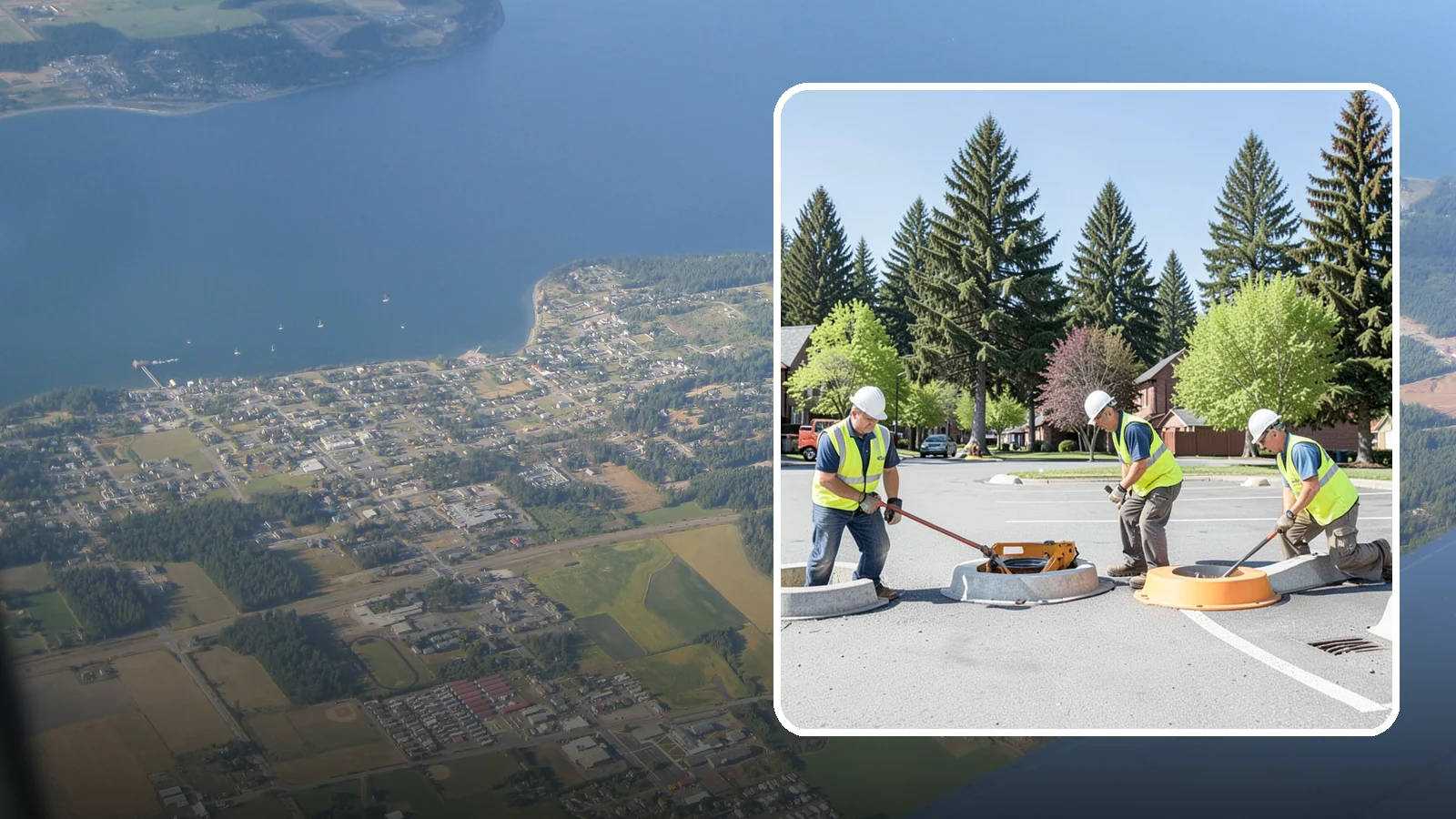 Wheel Stop Installation in Coupeville, Island County, WA - Precast and cast-in-place wheel stops that define parking stalls and protect curbs, walls, and landscaping.